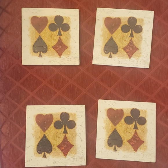 Card themed absorbent ceramic coasters - Picture 2 of 4